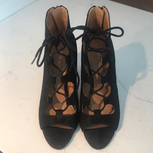 Nine West Black Lace-up Heels - Picture 2 of 5
